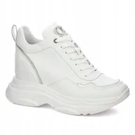 Półbuty damskie - BIAŁE SNEAKERSY CARINII B9061-I81-S58-000-D40 R.39 - miniaturka - grafika 1