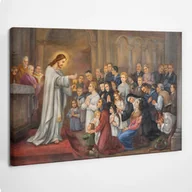 Ikony i obrazy sakralne - Jezus Eucharystia Komunia - obraz polycanvas, 60x40 - miniaturka - grafika 1