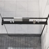Kabiny prysznicowe - VIDAXL Półka ścienna do prysznica typu walk-in, czarna, 80 cm - miniaturka - grafika 1