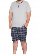 Piżamy damskie - Piżama męska duży rozmiar krótki rękaw i szorty szary melanż 6XL - miniaturka - grafika 1