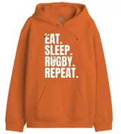 Bluzy męskie - Republic Of California "Jedz, Sleep, Rugby, Repeat" UXREPCZSW029 Bluza męska, pomarańczowa, rozmiar XL, Kolor: pomarańczowy, XS - miniaturka - grafika 1