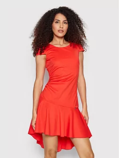 Sukienki - Rinascimento Sukienka koktajlowa CFC0107564003 Czerwony Slim Fit - grafika 1
