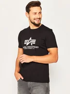 Koszulki męskie - Alpha Industries T-Shirt Basic 100501 Czarny Regular Fit - miniaturka - grafika 1
