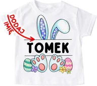 Koszulki dla dziewczynek - Koszulka z uszkami królika i imieniem dla chłopczyka - miniaturka - grafika 1