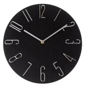 Zegar ścienny Berry black, śr. 30,5 cm, plastik - Zegary - miniaturka - grafika 1