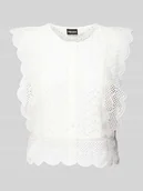 Bluzki damskie - Top bluzkowy z koronką szydełkową model ‘KARISMA’ - miniaturka - grafika 1
