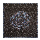 Apaszki i szaliki męskie - Damska chusta jedwabna we wzory brązowo - niebieska - miniaturka - grafika 1