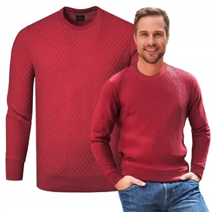 Elegancki SWETER Męski Klasyczny CZERWONY Bawełniany L Pako Jeans - Swetry męskie - miniaturka - grafika 1