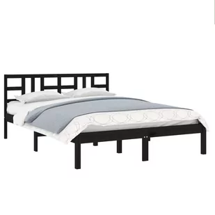 Lumarko Rama łóżka, czarna, lite drewno, 140x200 cm - Łóżka - miniaturka - grafika 4