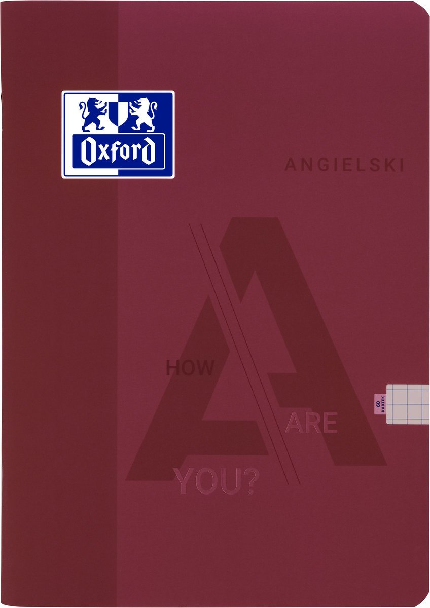 Zeszyt Oxford J.Angielski A4 60 kartek w kratkę z marginesem