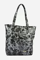 Torebki damskie - Damska skórzana shopperka w kwiaty - miniaturka - grafika 1