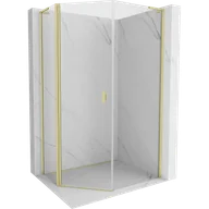 Kabiny prysznicowe - Mexen Mist L kabina prysznicowa pięciokątna asymetryczna uchylna 80x100 cm, transparent, złota szczotkowana - 8A8L-080-100-55-00 - miniaturka - grafika 1