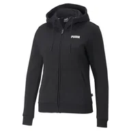 Bluzy damskie - Bluza z kapturem damska Puma ESS FULL-ZIP FL czarna 84720101-S - miniaturka - grafika 1