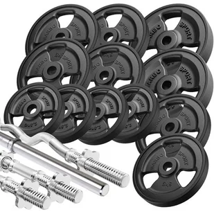 Marbo Sport Zestaw gryfów i obciążeń gumowanych 83 kg - Marbo Sport MW-83KG-KIER_G - Gryfy - miniaturka - grafika 1