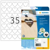 Etykiety samoprzylepne i bloki etykiet - HERMA 10790 samoprzylepne etykiety Serce Na stałe Biały 350 szt. - miniaturka - grafika 1