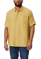 Koszule męskie - s.Oliver Big Size Koszula męska z krótkim rękawem, złotożółty, XXL - miniaturka - grafika 1