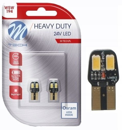 Żarówki W5w T10 Led Osram M-tech 24v Biała Canbus