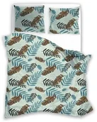 Pościel - Faro Pościel z mikrofibry 220x200 Harmony 11 liście miętowa brązowa - miniaturka - grafika 1