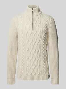Sweter z dzianiny ze ściegiem warkoczowym model ‘Jacob’ - Swetry męskie - miniaturka - grafika 1