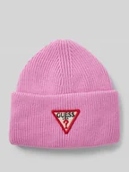 Czapki damskie - Czapka beanie z wyhaftowanym logo - miniaturka - grafika 1