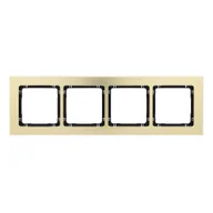 Klawisze i ramki - Karlik Ramka poczwórna Deco metal - mosiądz szczotkowany, czarny - miniaturka - grafika 1
