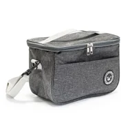 Torby i wózki na zakupy - Torba termiczna plażowa 8L, piknikowa na jedzenie, napoje, z paskiem szara Be-active.pl - miniaturka - grafika 1