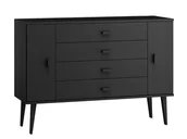 Komody - Komoda sosnowa drewniana Venuci nr3 175 cm 4s czarna - miniaturka - grafika 1