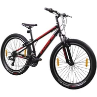 Rowery - Rower młodzieżowy INDIANA X-Pulser 1.6 26 cali dla chłopca Czarno-czerwony - miniaturka - grafika 1