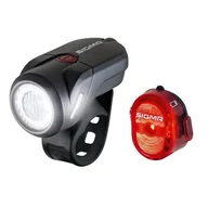 Lampki rowerowe - Sigma sport SPORT Aura 35/Nugget II Zestaw oświetlenia na USB 2020 Oświetlenie rowerowe - zestawy 4016224173600 - miniaturka - grafika 1