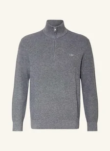 Gant Sweter Typu Troyer grau - GANT - Swetry męskie - miniaturka - grafika 1