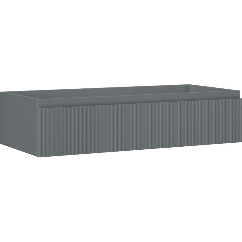 Mexen Rivel szafka łazienkowa podumywalkowa 100 cm, 1 szuflada, ryflowana , grafit mat - 91A20-10023-1-BF66