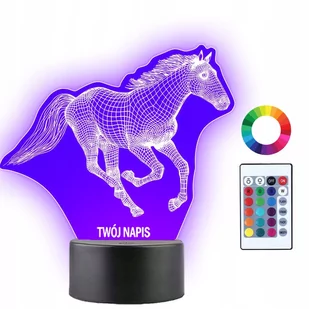 Lampka Nocna LED 3D Koń Konik Prezent 16 kolorów - Lampy stojące - miniaturka - grafika 1