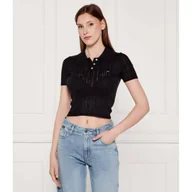 Koszulki i topy damskie - Tommy Jeans Polo Cropped Fit - miniaturka - grafika 1