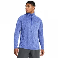 Bluzy sportowe męskie - Męska bluza treningowa nierozpinana bez kaptura Under Armour UA Tech 2.0 1/2 Zip - niebieska - UNDER ARMOUR - miniaturka - grafika 1