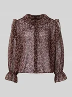 Bluzki damskie - Bluzka o kroju regular fit z wykładanym kołnierzem model ‘PETRA’ - miniaturka - grafika 1