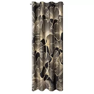 Euro Firany Zasłona 140 x 250 Dekoracyjna Welwet Venus Cza+Zło 1217339 - Zasłony - miniaturka - grafika 1