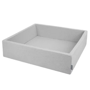 KiddyMoon, suchy basen kwadratowy z piłeczkami 7cm 120x30 jasnoszary: szary-biały-turkus 120x30/BEZkulek - Suche baseny - miniaturka - grafika 1