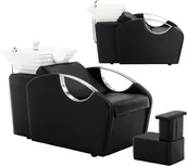 Myjki fryzjerskie - Myjnia myjka fryzjerska barberska Molo do salonu fryzjerskiego barberskiego misa ceramiczna armatura bateria słuchawka - miniaturka - grafika 1