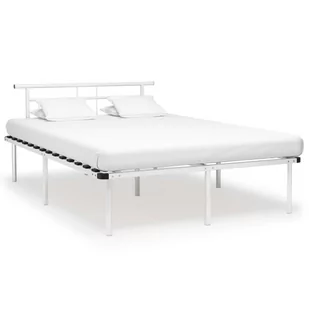 vidaXL Rama łóżka, biała, metalowa, 160 x 200 cm - Łóżka - miniaturka - grafika 1