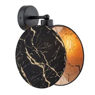 Lampy ścienne - Kinkiet ścienny Motif czarno-złoty 1xE27x15W marmur wym: 26 x 20 x 20 cm tkanina IP20 Emibig - miniaturka - grafika 1