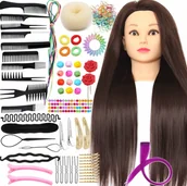 Manekiny wystawowe - Główka fryzjerska Głowa treningowa Lalka czesania warkoczy manekin fryzjer - miniaturka - grafika 1