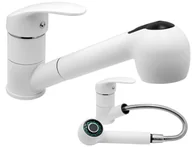 Baterie kuchenne - Bateria Kuchenna Z Wyciąganą Wylewką Biała Hand - miniaturka - grafika 1