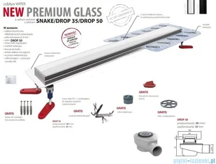 Wiper New Premium White Glass Odpływ liniowy z kołnierzem 80 cm syfon drop 50 poler 500.0382.01.080 | - Syfony - miniaturka - grafika 4