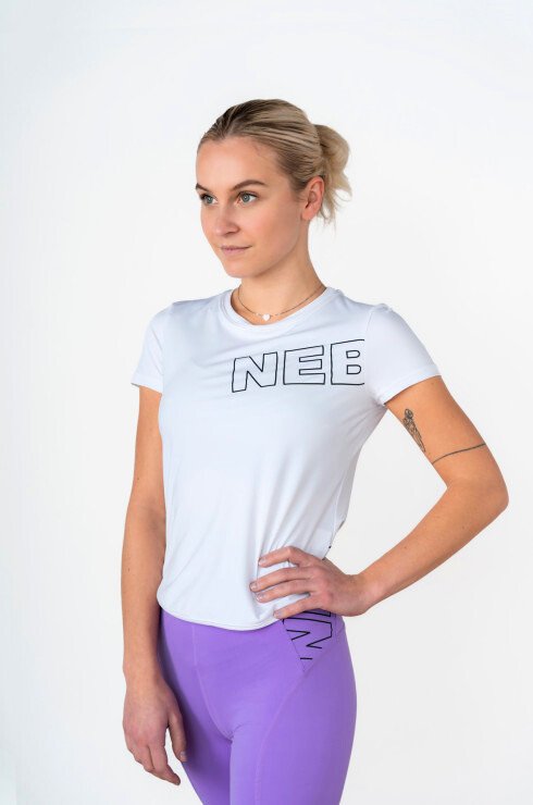 Koszulka damska Nebbia FIT Activewear Functional T-shirt with Short Sleeves white XS