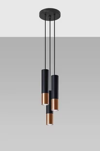 Sollux Lighting Lampa wisząca LOOPEZ 3P czarny/miedź - Lampy sufitowe - miniaturka - grafika 1