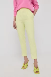 Pinko spodnie damskie kolor zielony fason cygaretki high waist - Spodnie damskie - miniaturka - grafika 1