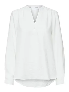 SELECTED FEMME Damska koszulka z dekoltem w kształcie litery V Straight Fit, Snow White, 34 PL - Koszulki i topy damskie - miniaturka - grafika 1