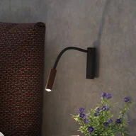 Lampy ścienne - Molto Luce Arok kinkiet LED, czarny/kawowy brąz, aluminium - miniaturka - grafika 1