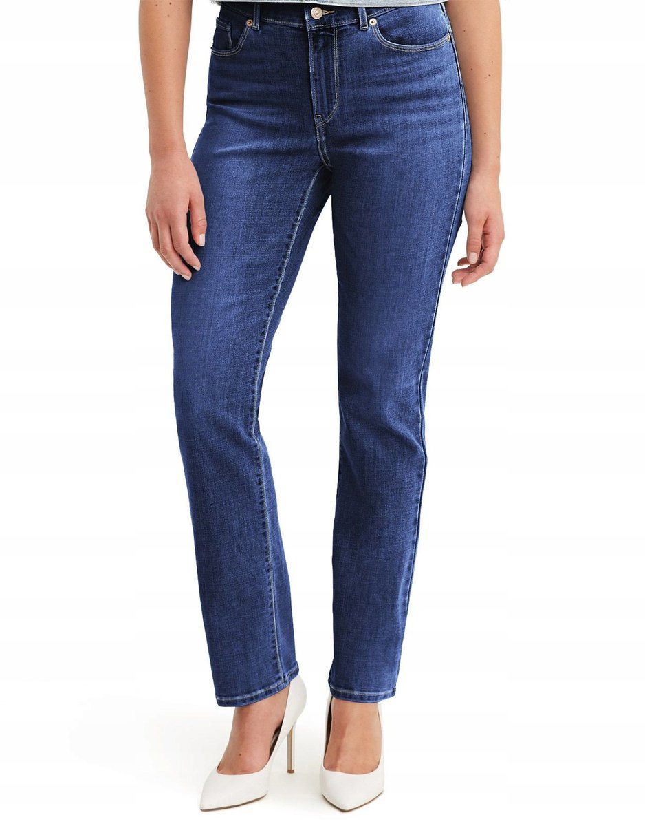 LEVIS JEANSY DAMSKIE RURKI WYSOKI STAN CIEMNY NIEBIESKI 27/32 7CA