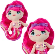 Maskotki i pluszaki - Pluszowa Syrenka Przytulanka Ogon W Cekiny Intensywny Róż 28cm LEAN Toys - miniaturka - grafika 1